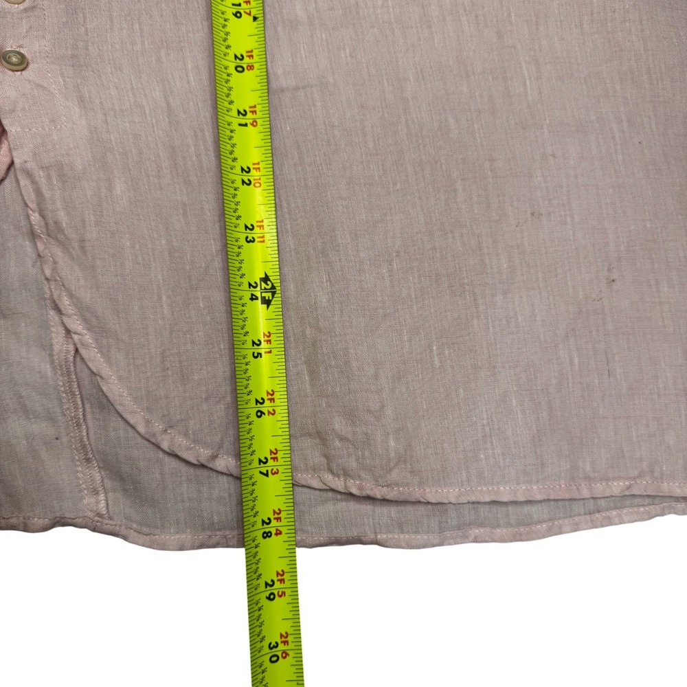 J McLaughlin Linen Shirt Womens Size S Popover Pink Long Sleeve Casual Top - Picture 15 of 15